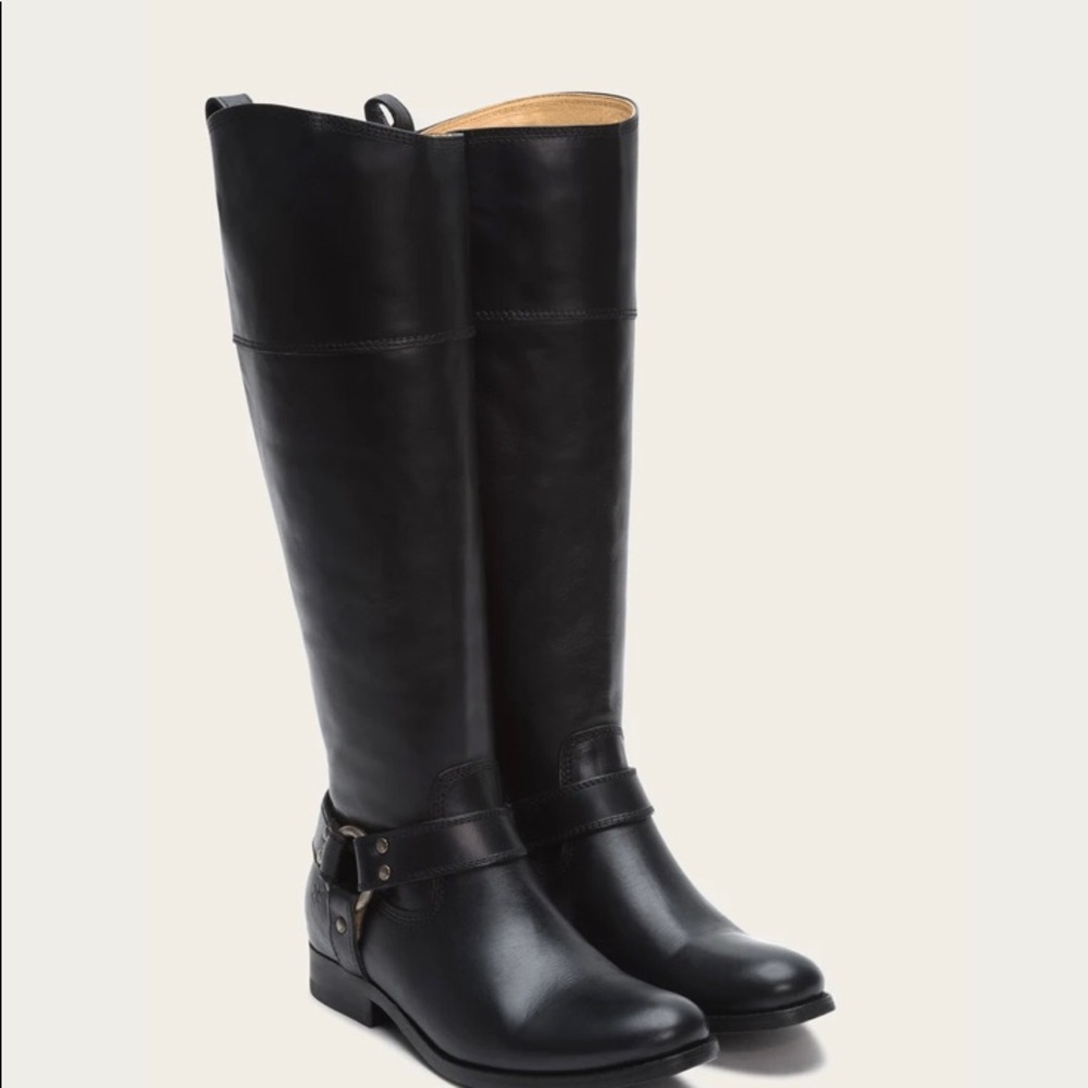 Frye Melissa Harness Inside Zip Wide Calf